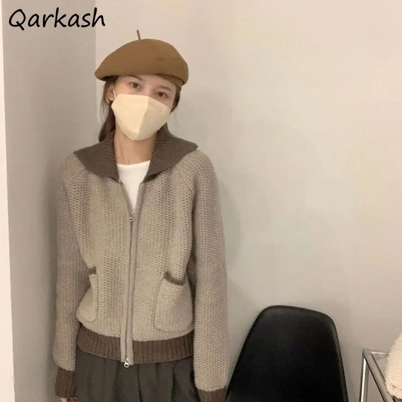 Cardigans Women Fashion Preppy Style Knitting Long Sleeve Sweater All-match Loose Sailor Collar Sweet Korean Harajuku Simple
Cardigans Women Fashion Preppy Style Knitting Long Sleeve Sweater All-match Loose Sailor Collar Sweet Korean Harajuku Simple