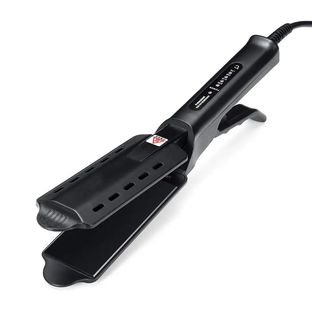 

Steam Hair Straightener Four Gear Ceramic Tourmaline Flat Irons Hair Straighting Steams Wide Plate Straight with Venting Hole