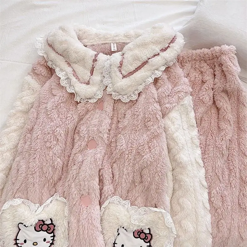 Kuromi Hello Kitty Pochacco Sanrio Kawaii Anime Coral Velvet Pajamas Girl Heart New Cartoon Cute Thick Warm Home Suit Sweet Toys
Kuromi Hello Kitty Pochacco Sanrio Kawaii Anime Coral Velvet Pajamas Girl Heart New Cartoon Cute Thick Warm Home Suit Sweet Toys