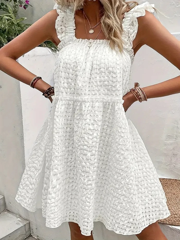 Mugen Plus Size Dress Textured Solid Color Tank Dress Sleeveless 2024 Women's Clothing For Summer Casual Ruffle Plus Size Dress
Mugen Plus Size Dress Textured Solid Color Tank Dress Sleeveless 2024 Women's Clothing For Summer Casual Ruffle Plus Size Dress