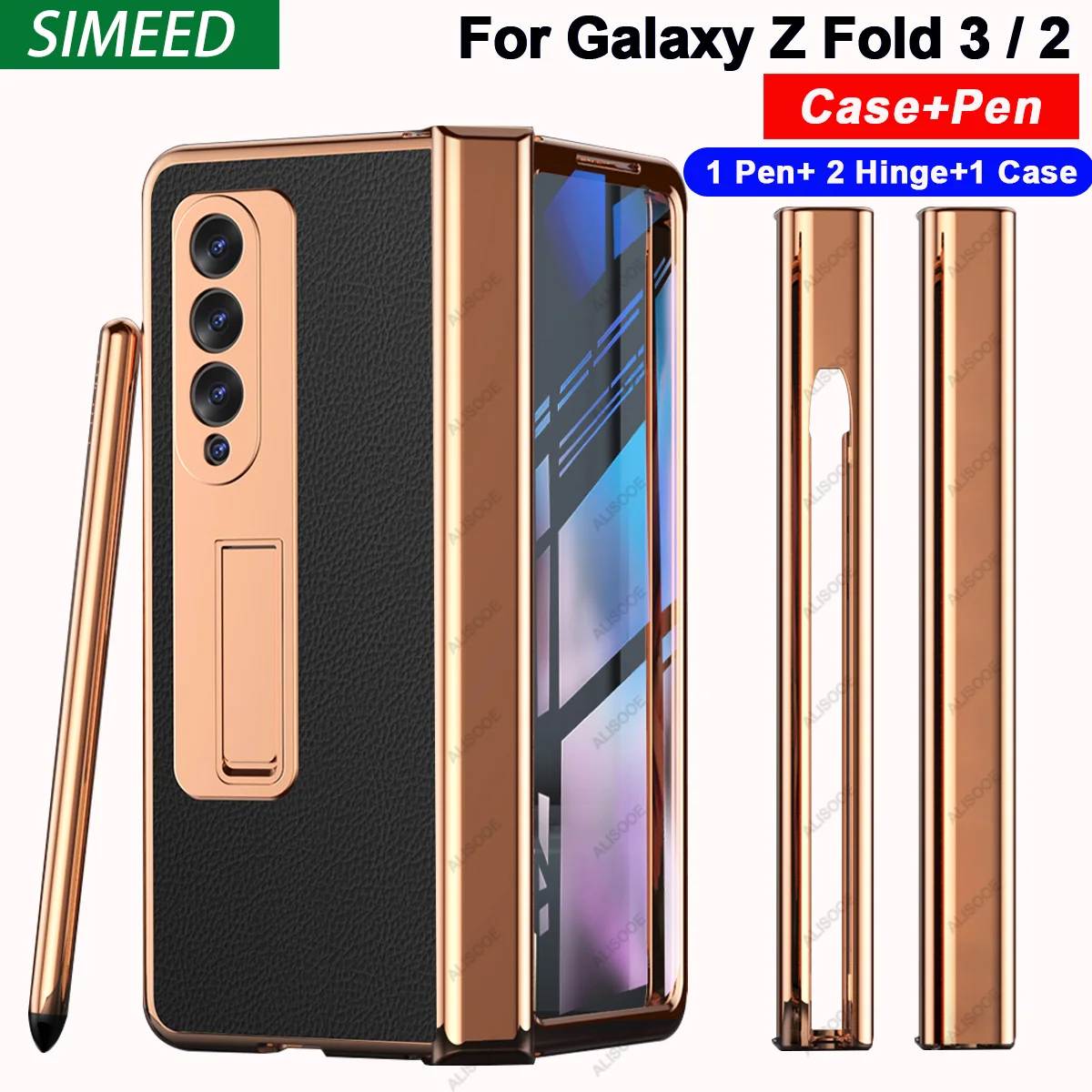 2 PCS Hinge with Pen for Samsung Galaxy Z Fold 3 2 5G Case with Touch Pen Slot Front Screen Glass Stand Holder Leather Cover
2 PCS Hinge with Pen for Samsung Galaxy Z Fold 3 2 5G Case with Touch Pen Slot Front Screen Glass Stand Holder Leather Cover