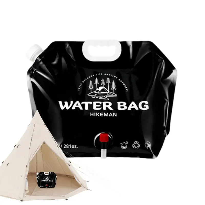 

Portable Foldable Water Container 8l Camping Water Bag With Faucet Foldable Portable Water Canteen With Faucet Collapsible Water