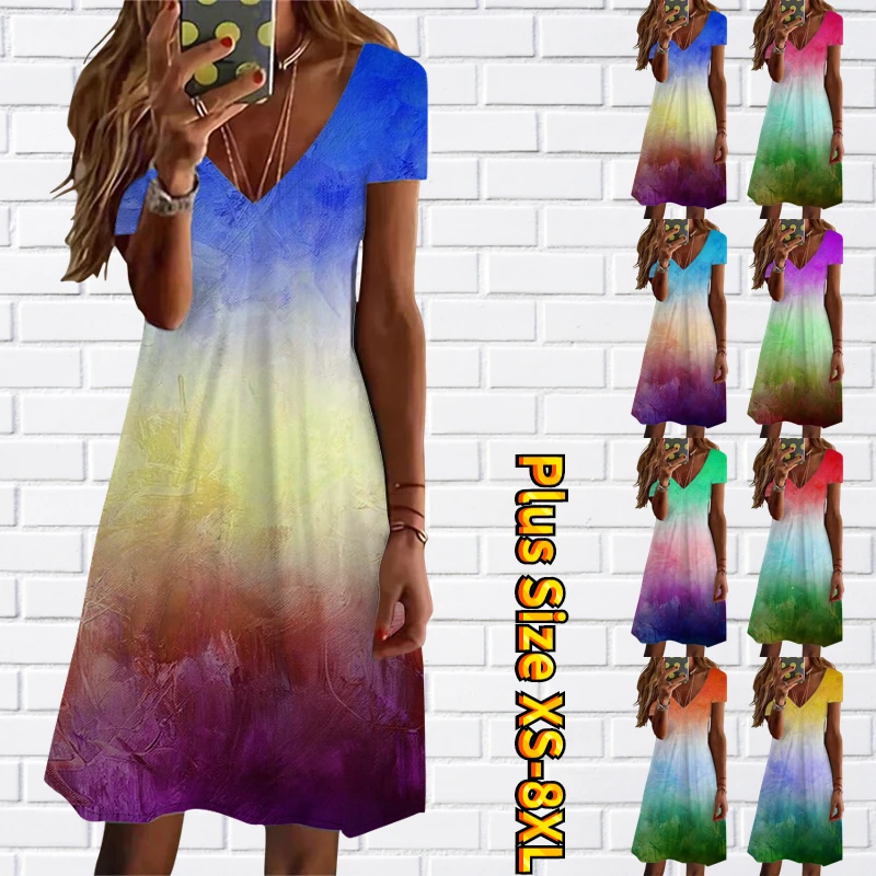 2023 Fashion Casual Summer Sexy V-neck Dress Women's Slim Fit Dress New Design Print Short Sleeve Knee Length Dress
2023 Fashion Casual Summer Sexy V-neck Dress Women's Slim Fit Dress New Design Print Short Sleeve Knee Length Dress
