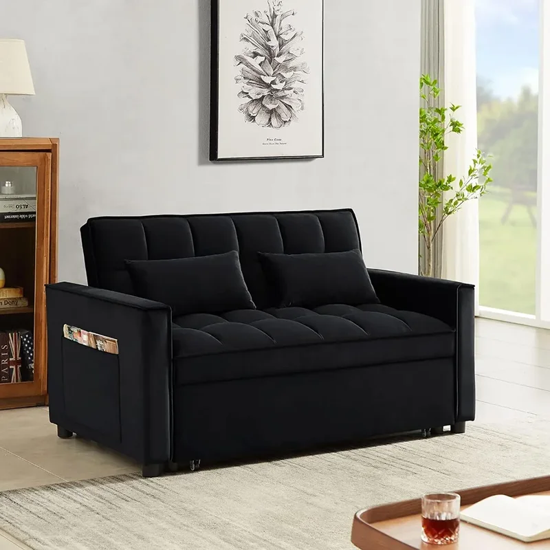 Sofa Can Be Converted Into A Recliner, With Velvet Upholstered 2-seater Lounge Chairs,side Pockets And Pillows Pull Out Sofa Bed
Sofa Can Be Converted Into A Recliner, With Velvet Upholstered 2-seater Lounge Chairs,side Pockets And Pillows Pull Out Sofa Bed