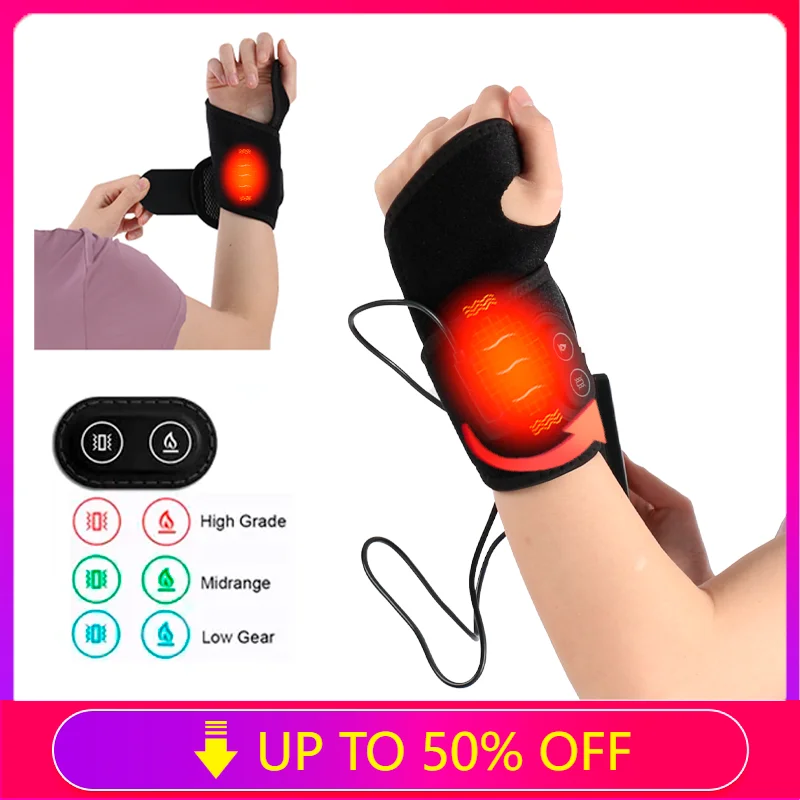 

USB Electric Heating Hot Wrist Hand Band Belt Pad Brace Straps Warmer Support Hot Therapy Health Care Joint Pain Relief Care