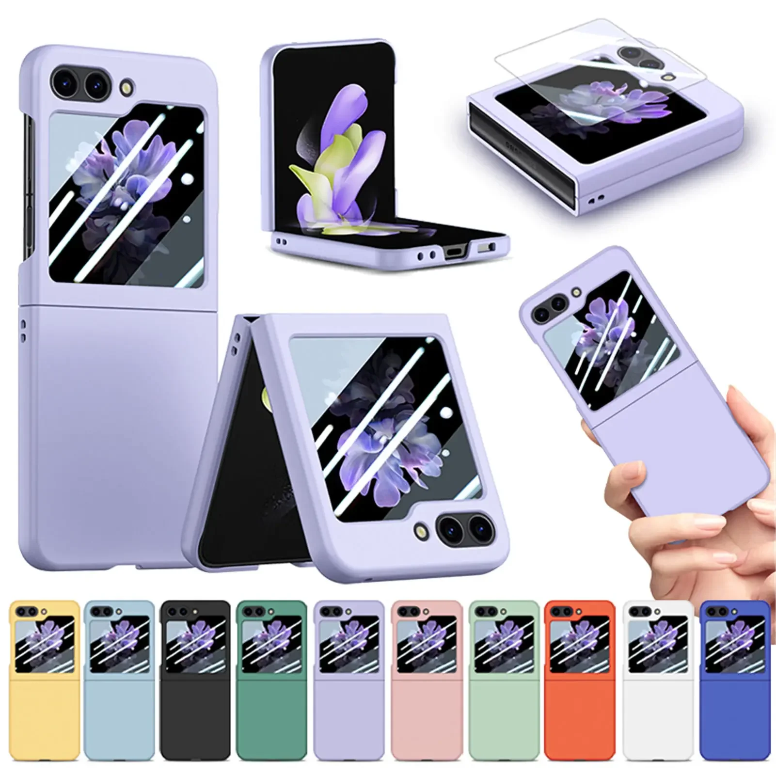 Phone Case For Samsung Galaxy Z Flip 5 5G With Back Screen Glass Protection Plastic Cover
Phone Case For Samsung Galaxy Z Flip 5 5G With Back Screen Glass Protection Plastic Cover