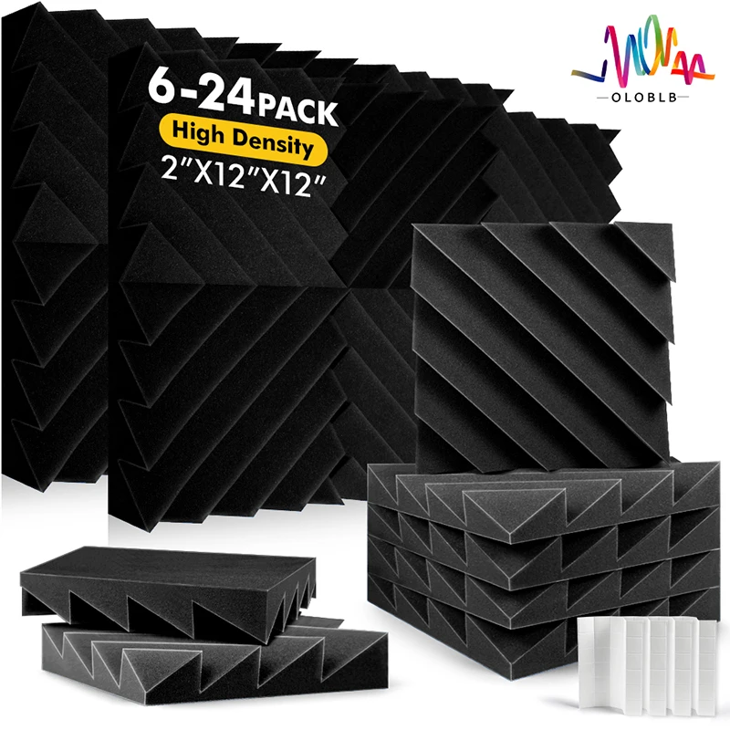 

Sound-absorbing Panels 6/12/24 Pcs, Home Studio Self-adhesive Panel Sound Insulation Decoration, Acoustic Foam Door Sticker