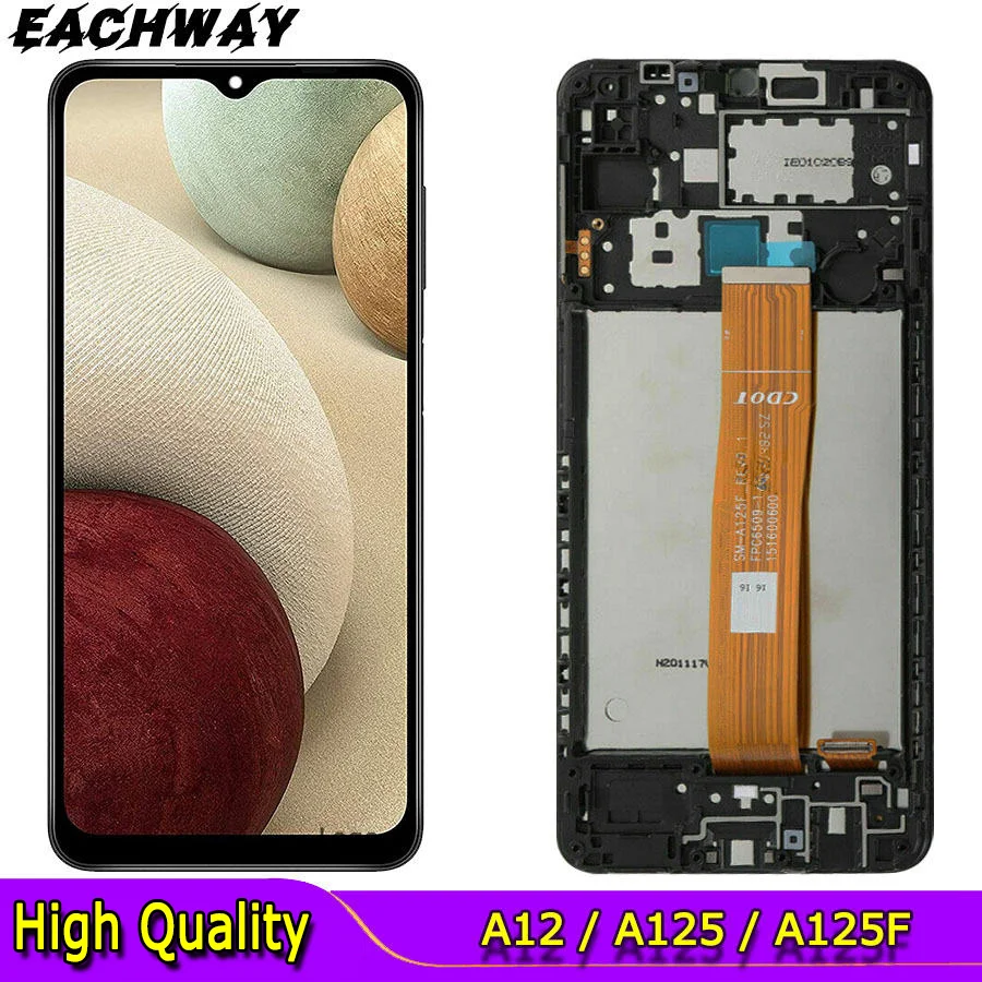 For Samsung Galaxy A12 LCD SM-A12F SM-A12F/DSN LCD Display Touch Screen Digitizer Assembly Replace For Samsung A125 LCD Screen
For Samsung Galaxy A12 LCD SM-A12F SM-A12F/DSN LCD Display Touch Screen Digitizer Assembly Replace For Samsung A125 LCD Screen