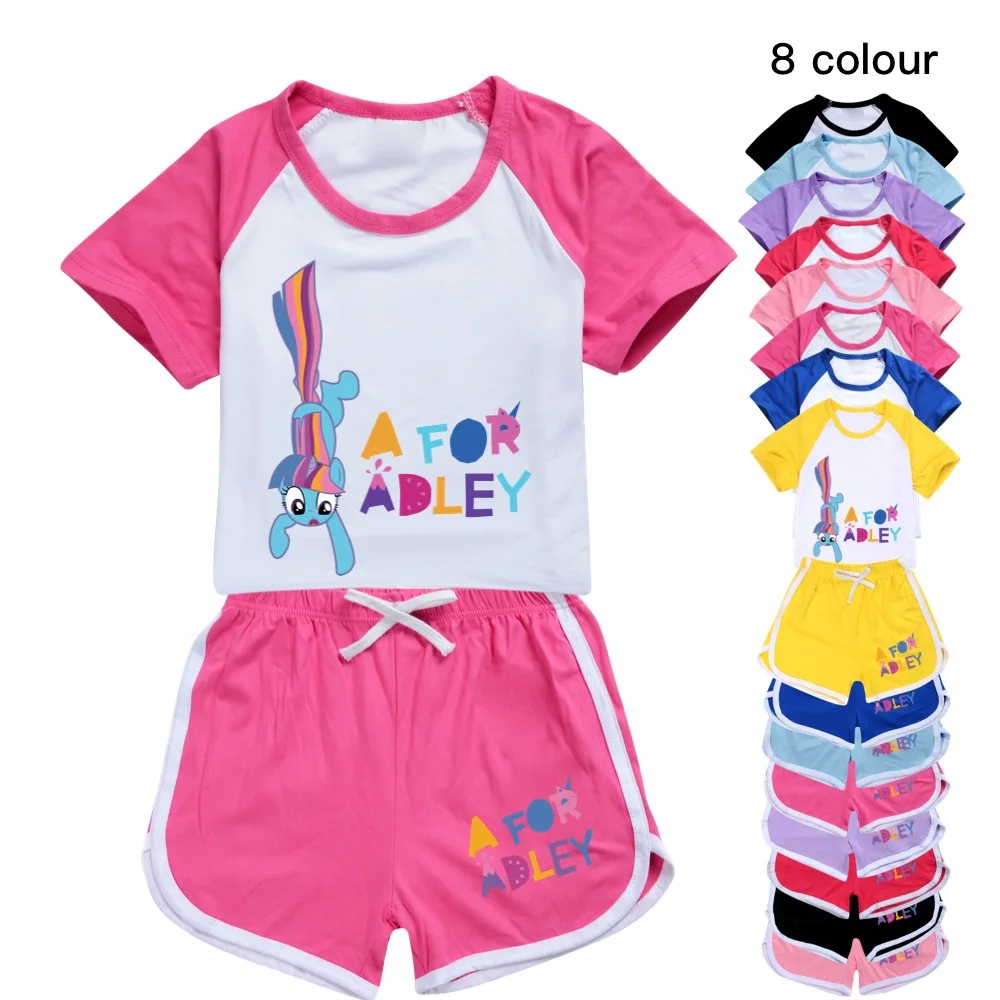Girls Boys Outfits Toddler Baby Casual outfit Cartoon A FOR ADLEY Featured Kids Clothes Sets Short Sleeve T-shirt+shorts Suit
Girls Boys Outfits Toddler Baby Casual outfit Cartoon A FOR ADLEY Featured Kids Clothes Sets Short Sleeve T-shirt+shorts Suit