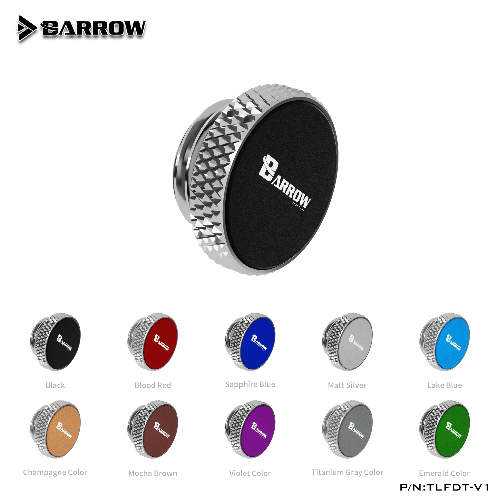 

Barrow TLFDT-V1,G1/4'' Multi-color Aluminum Alloy Sandblasted Water Cooling Plug,Hand-tightening Water-stop Fitting