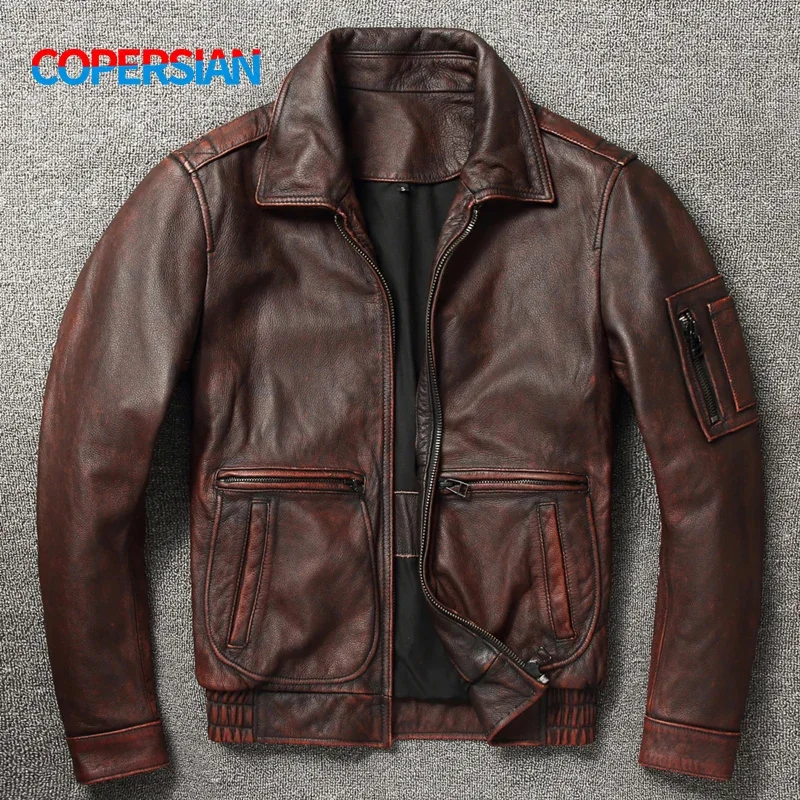 100% Cowhide Genuine Leather Coat for Men style of Moto & Biker Vintage Slim Male Natural Fashion lapel Jacket
100% Cowhide Genuine Leather Coat for Men style of Moto & Biker Vintage Slim Male Natural Fashion lapel Jacket