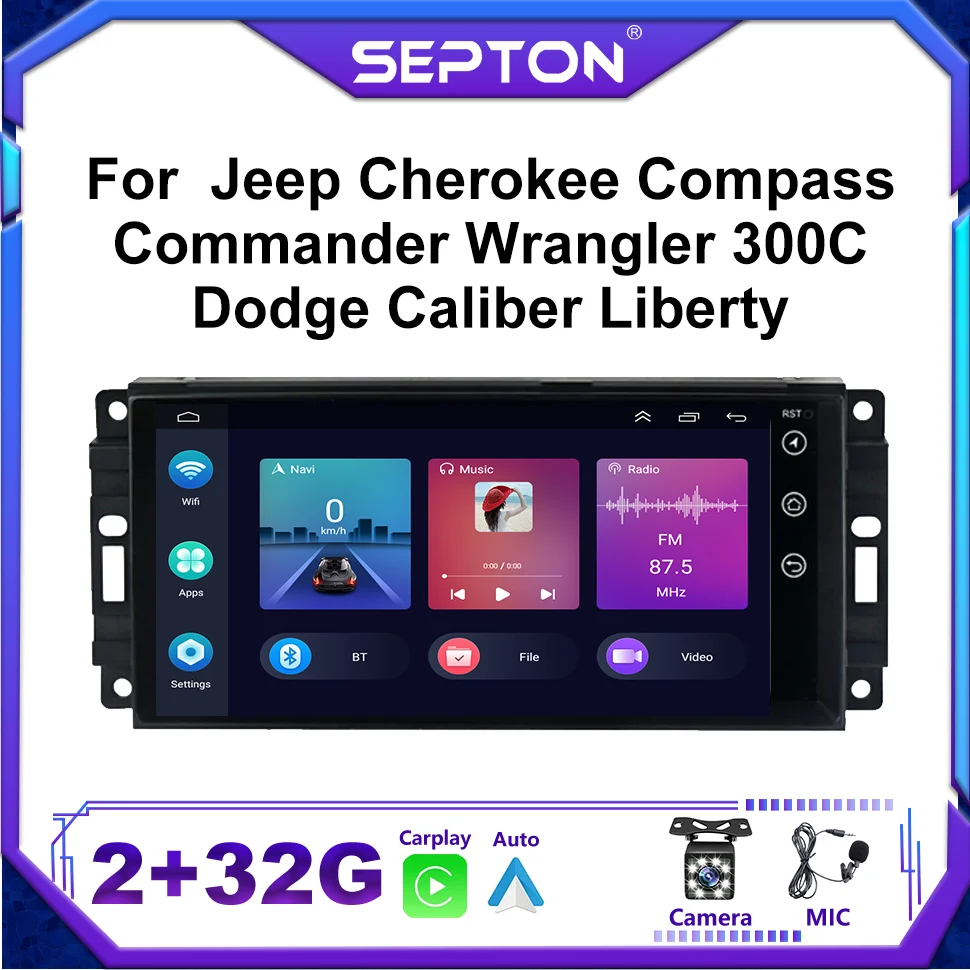 SEPTON 4G Android Car Radio Carplay for Jeep Cherokee Compass Commander Wrangler 300C Dodge Caliber Liberty 2009 2008 2010 2011
SEPTON 4G Android Car Radio Carplay for Jeep Cherokee Compass Commander Wrangler 300C Dodge Caliber Liberty 2009 2008 2010 2011