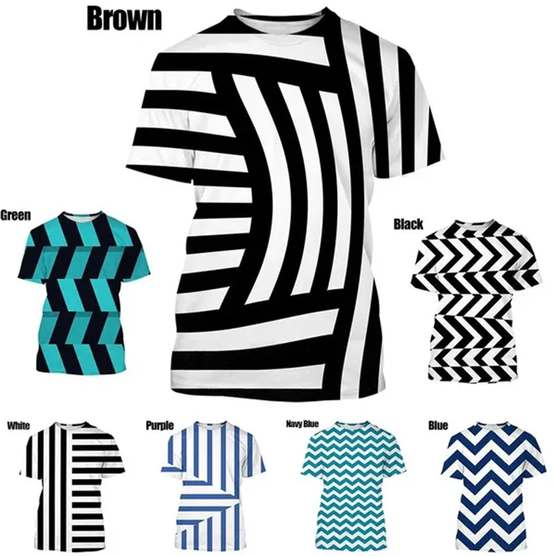 New 3D Printed Striped Spatiality Tshirt Men Women Fashion Round Neck Creative Short Sleeve Children Fun Cool Strert Tee Shirts
New 3D Printed Striped Spatiality Tshirt Men Women Fashion Round Neck Creative Short Sleeve Children Fun Cool Strert Tee Shirts
