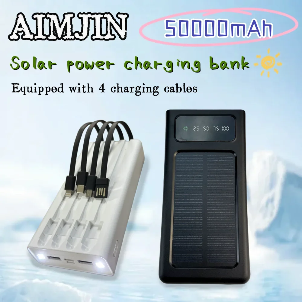Outdoor portable solar power charging bank with a large capacity of 50000mAh, mobile power supply comes with 4 wires and LED lig
Outdoor portable solar power charging bank with a large capacity of 50000mAh, mobile power supply comes with 4 wires and LED lig