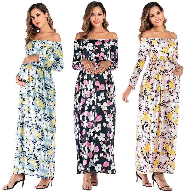 Fashion Maternity Dresses Summer Shoulderless Printed Dress Long Pregnancy Dresses For Pregnant Women
Fashion Maternity Dresses Summer Shoulderless Printed Dress Long Pregnancy Dresses For Pregnant Women