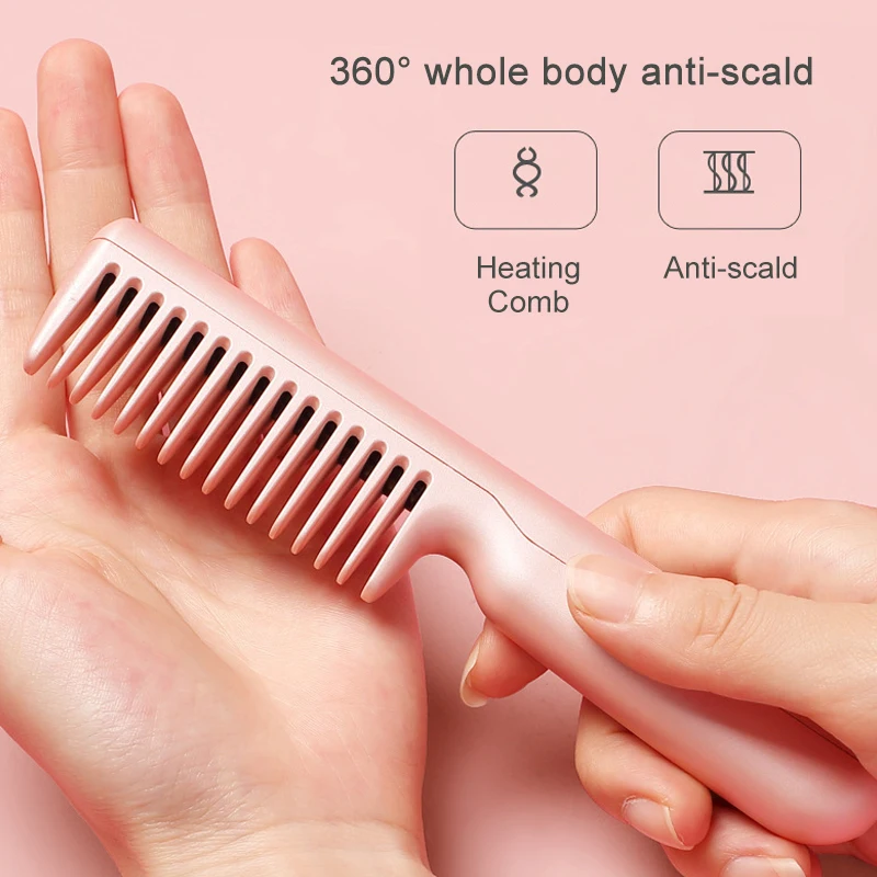 Wireless Hair Straightener Brush Portable USB Charge Electric Heating Comb Anti-scald Straightening Iron
Wireless Hair Straightener Brush Portable USB Charge Electric Heating Comb Anti-scald Straightening Iron