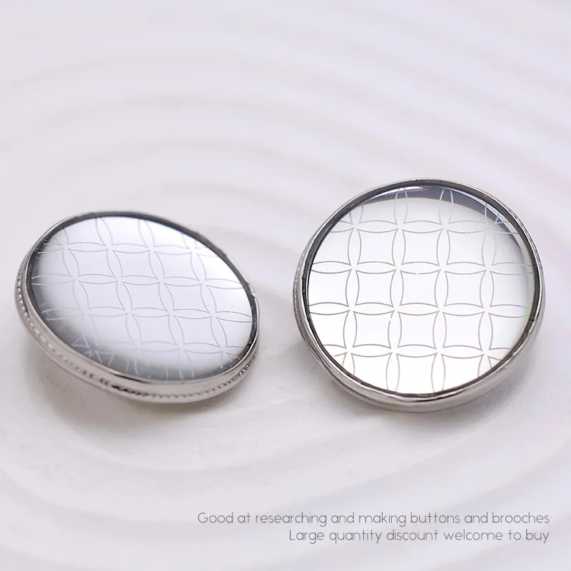

5PCS Simplicity Grid Pattern Coat Buttons Rainbow Grid Clothing Shirt Circular Versatile Button 20MM Sewing Accessories