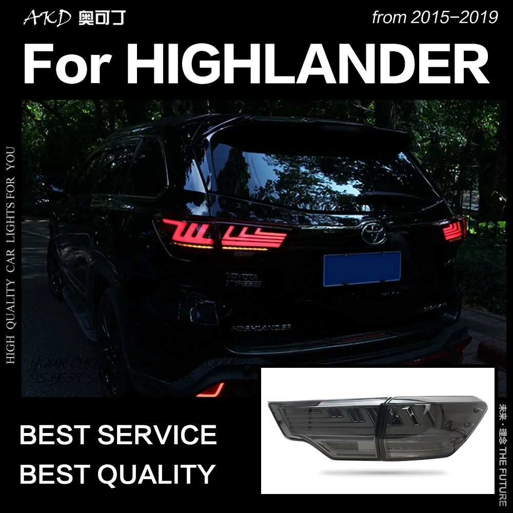 Taillights Styling for Toyota Highlander Tail Lights 2015 Kluger LED Tail Light Rear Lamp DRL Dynamic Signal Auto Accessories
Taillights Styling for Toyota Highlander Tail Lights 2015 Kluger LED Tail Light Rear Lamp DRL Dynamic Signal Auto Accessories