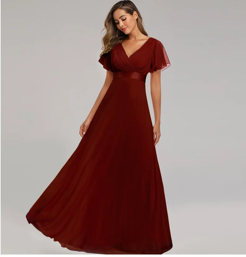 New Style Women V-Neck Chiffon Dress Wedding Evening Party Long Dress Elegant Party Red Dresses For Women, Plus Size 9 Mallzona Se9f4b5b19d484ab7bb58f6a01fcc01e5s New Style Women V-Neck Chiffon Dress Wedding Evening Party Long Dress Elegant Party Red Dresses For Women, Plus Size Mallzona