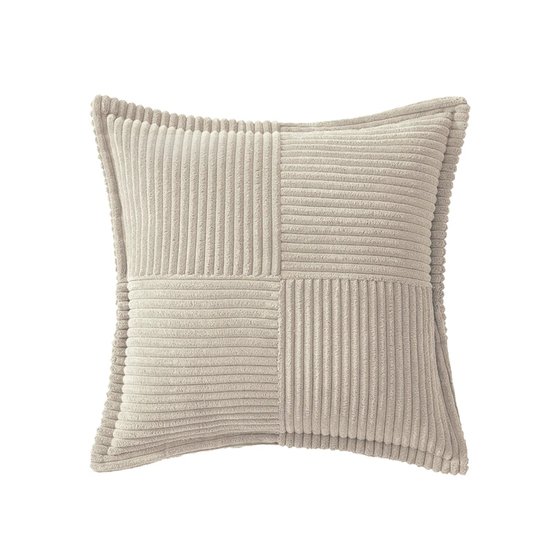 

Corduroy Pillow Covers With Splicing Soft Couch Pillow Covers Broadside Striped Decorative Textured Throw Pillows