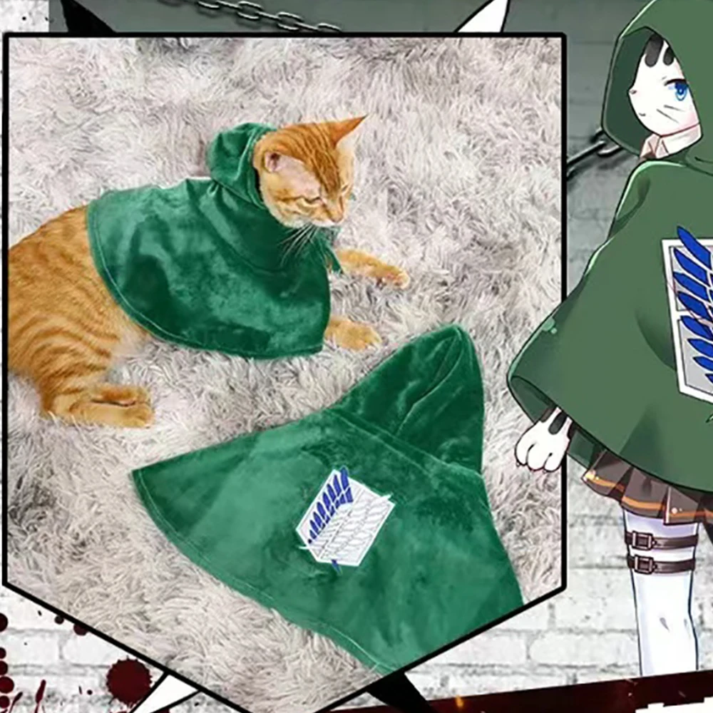 Anime Attack Titaner Pet Mikasa Ackerman cosplay Clothing Cape Wings Of Freedom Cat Clothes Christmas Birthday Gifts Dress Up
Anime Attack Titaner Pet Mikasa Ackerman cosplay Clothing Cape Wings Of Freedom Cat Clothes Christmas Birthday Gifts Dress Up