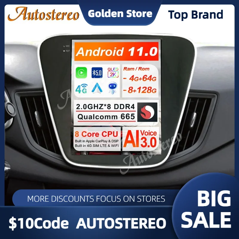 Qualcomm 665 Android 12 8+128GB Car Radio For Chevrolet Cavalier 2016-2018 GPS Navigation Headunit Multimedia Player Auto Stereo
Qualcomm 665 Android 12 8+128GB Car Radio For Chevrolet Cavalier 2016-2018 GPS Navigation Headunit Multimedia Player Auto Stereo