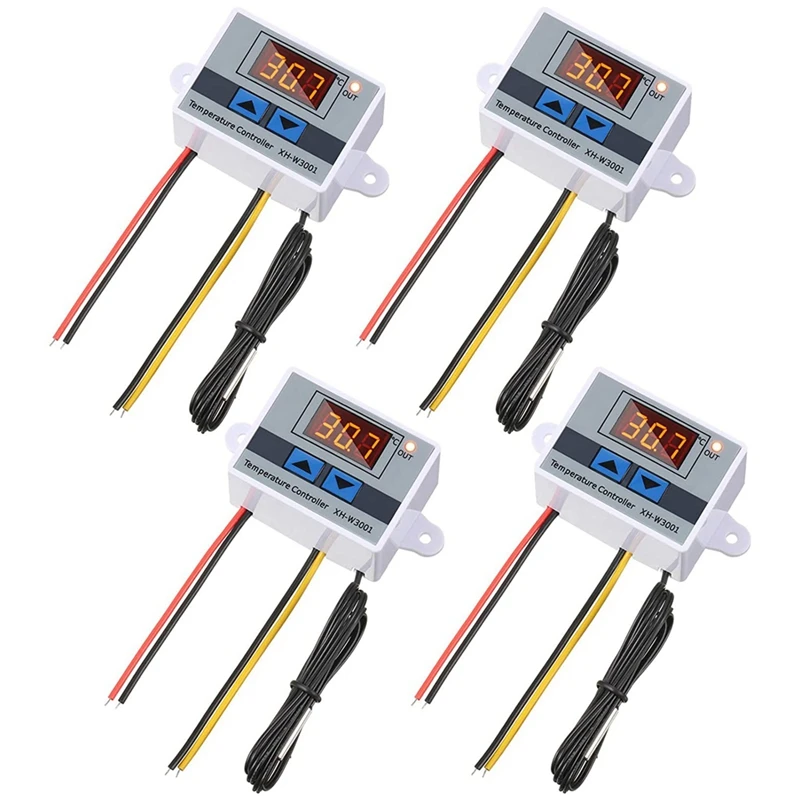 4Pc XH-W3001 Digital Temperature Controller Module Thermostat Switch Waterproof Probe Electronic Thermostat 12V 10A 120W
4Pc XH-W3001 Digital Temperature Controller Module Thermostat Switch Waterproof Probe Electronic Thermostat 12V 10A 120W