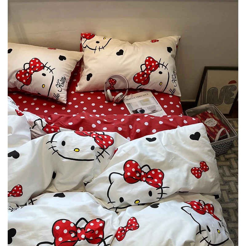 Kawaii Hello Kitty Bedding Four Piece Winter Warm Set Luxury Thicken Bed Sheet Girl Dormitory Bedding Cotton Sheets Quilt Cover
Kawaii Hello Kitty Bedding Four Piece Winter Warm Set Luxury Thicken Bed Sheet Girl Dormitory Bedding Cotton Sheets Quilt Cover