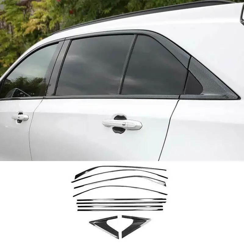 

Car accessories For Cadillac XT4 2018-2022 2023 stainless steel Black Chrome carbon Car Window Sill Trim Molding Cover trim 10PC