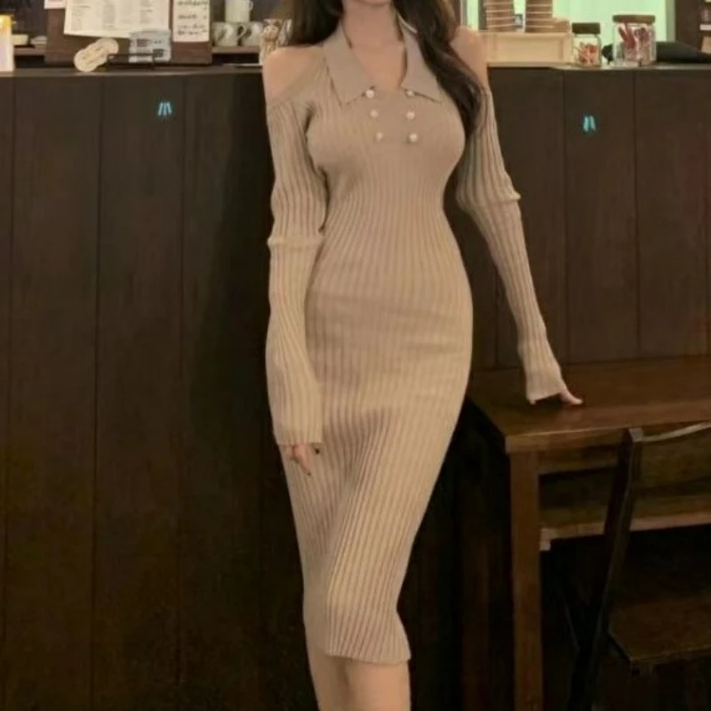 Mikydely Sexy Backless Halter Strap Slim-Fit Dress Long Sleeve Mid-length Sweater Dress
Mikydely Sexy Backless Halter Strap Slim-Fit Dress Long Sleeve Mid-length Sweater Dress