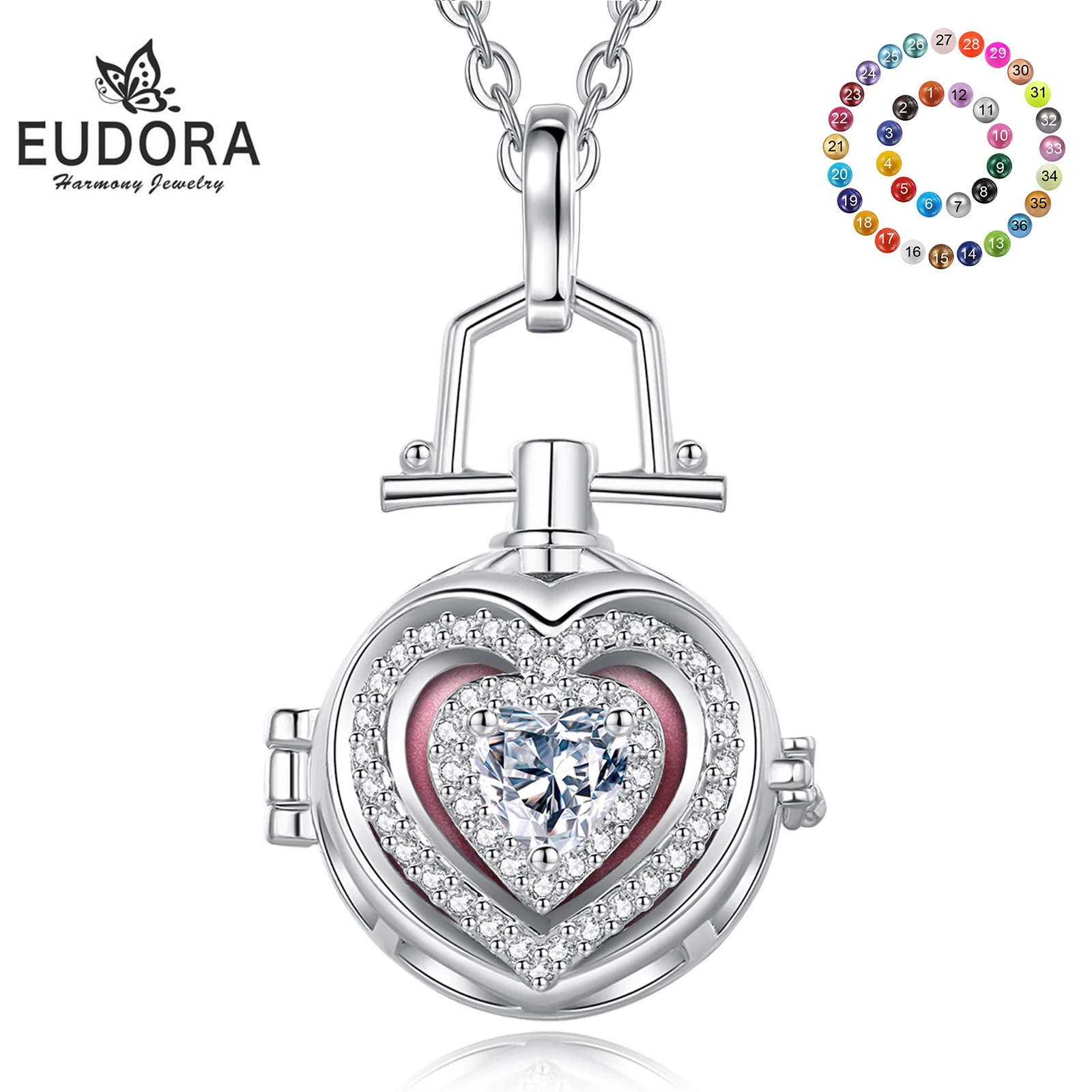 Eudora Harmony Ball 16 MM Heart Crystal Open Cage Pendant pregnancy bola ball Fit Inner Boll Baby Chime Bola DIY Women Jewelry
Eudora Harmony Ball 16 MM Heart Crystal Open Cage Pendant pregnancy bola ball Fit Inner Boll Baby Chime Bola DIY Women Jewelry