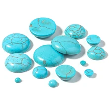 

10pcs Natural Stone Faceted Half Round Turquoise Beads Flatback Cabochon For Jewelry Making Ring Necklace DIY Accessories