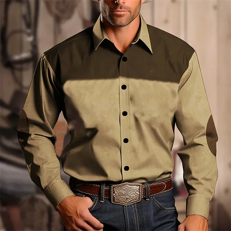 

2024 Vintage Men's Shirt Ethnic Wear Western Shirt Tribal Pattern Retro Black Gray Soft Comfort Soft Clothing New Plus Size