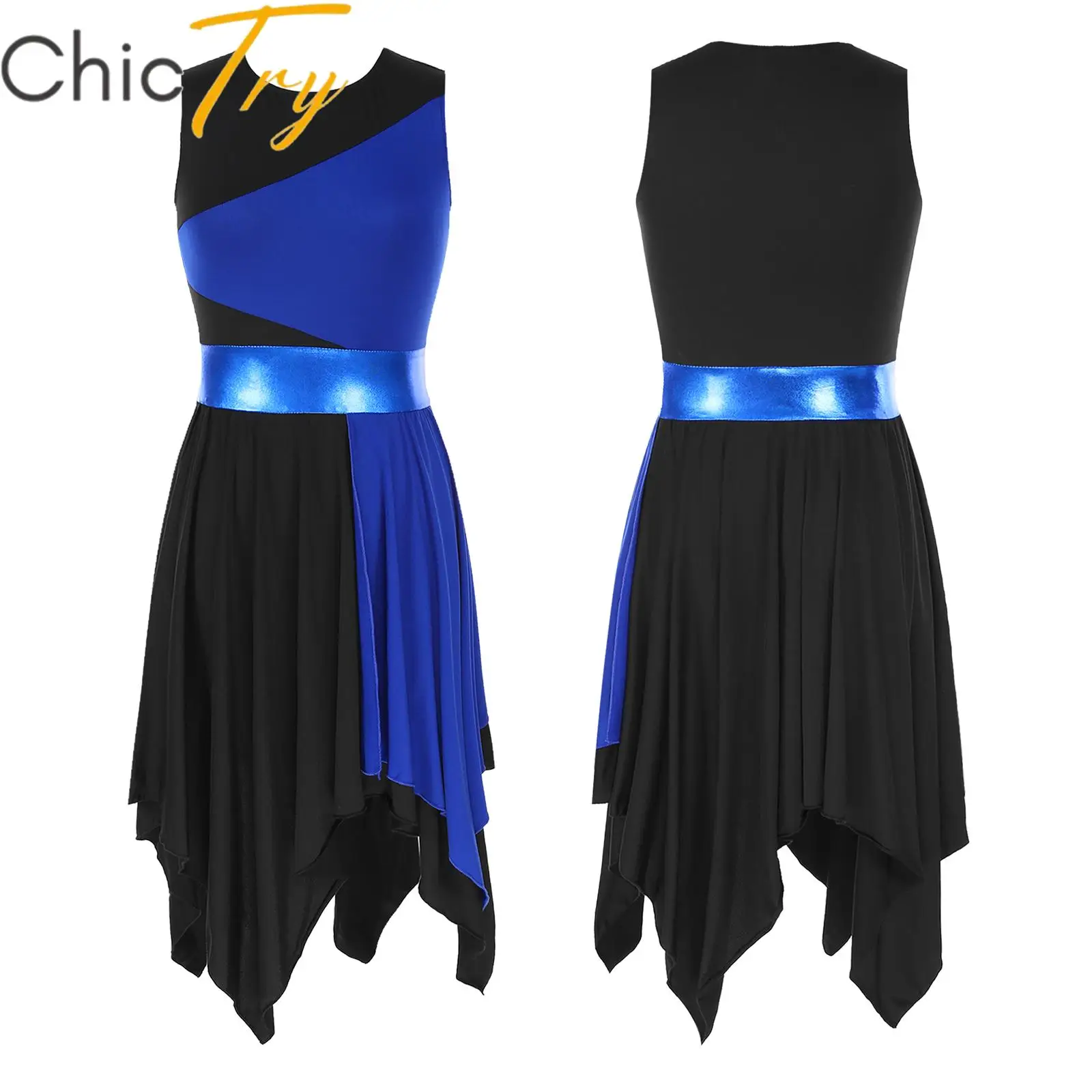 Women's Ballet Dance Dress Sleeveless Asymmetrical Praise Dance Tunic Color Block Liturgical Worship Dance Dress for Performance
Women's Ballet Dance Dress Sleeveless Asymmetrical Praise Dance Tunic Color Block Liturgical Worship Dance Dress for Performance