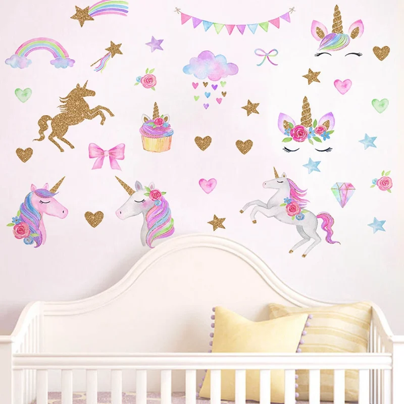 Cute Cartoon Unicorn Wall Stickers for Kids Room Girls Bedroom Home Decor DIY Animal Wallpaper Wall Art Mural Decals
Cute Cartoon Unicorn Wall Stickers for Kids Room Girls Bedroom Home Decor DIY Animal Wallpaper Wall Art Mural Decals