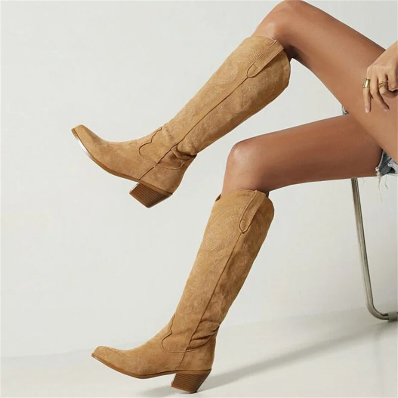 Western Cowboy Boots Retro Women Knee High Boots Fashion High Heels Long Boots Comfortable Female Footwear
Western Cowboy Boots Retro Women Knee High Boots Fashion High Heels Long Boots Comfortable Female Footwear