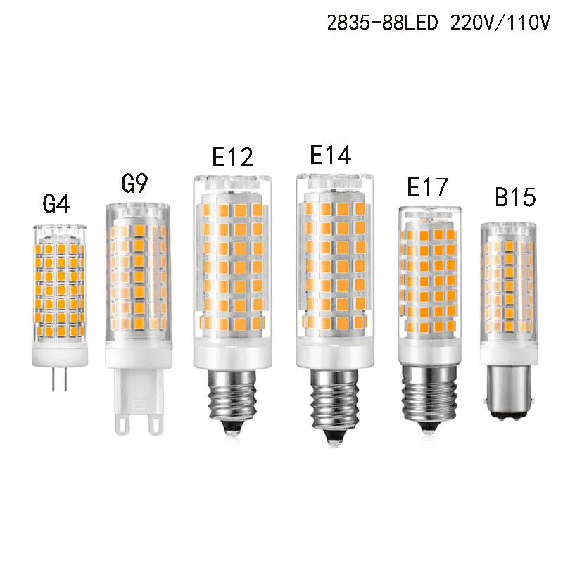 

5pcs 220v 110v Dimmable G4 G9 E12 E14 E17 BA15D LED Bulb 8w LED Corn Lamp 3000k Nature White 4000k 6000k 6500k Chandelier Light