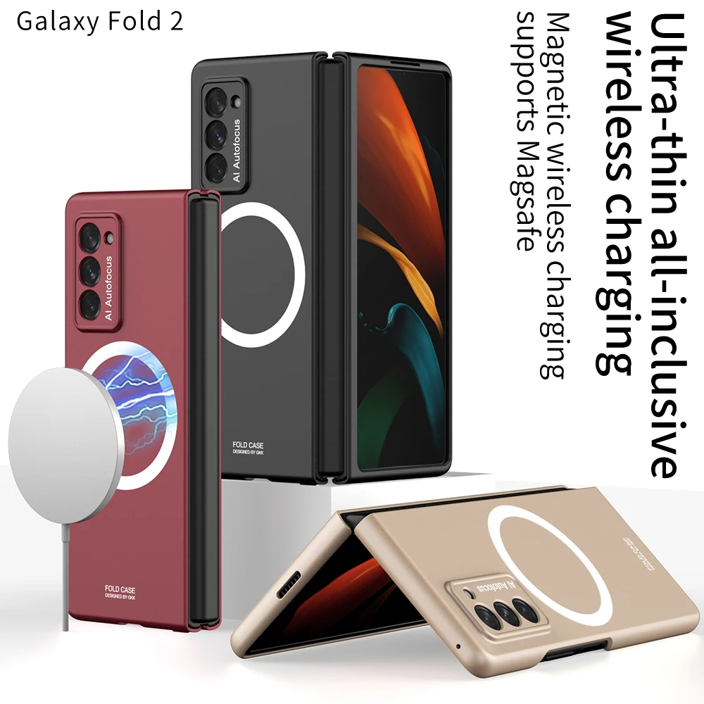 Магнитный чехол для Samsung Galaxy Z Fold 2 Magsafe с беспроводной зарядкой, Ультратонкий матовый складной полноразмерный противоударный чехол-накладка
Магнитный чехол для Samsung Galaxy Z Fold 2 Magsafe с беспроводной зарядкой, Ультратонкий матовый складной полноразмерный противоударный чехол-накладка