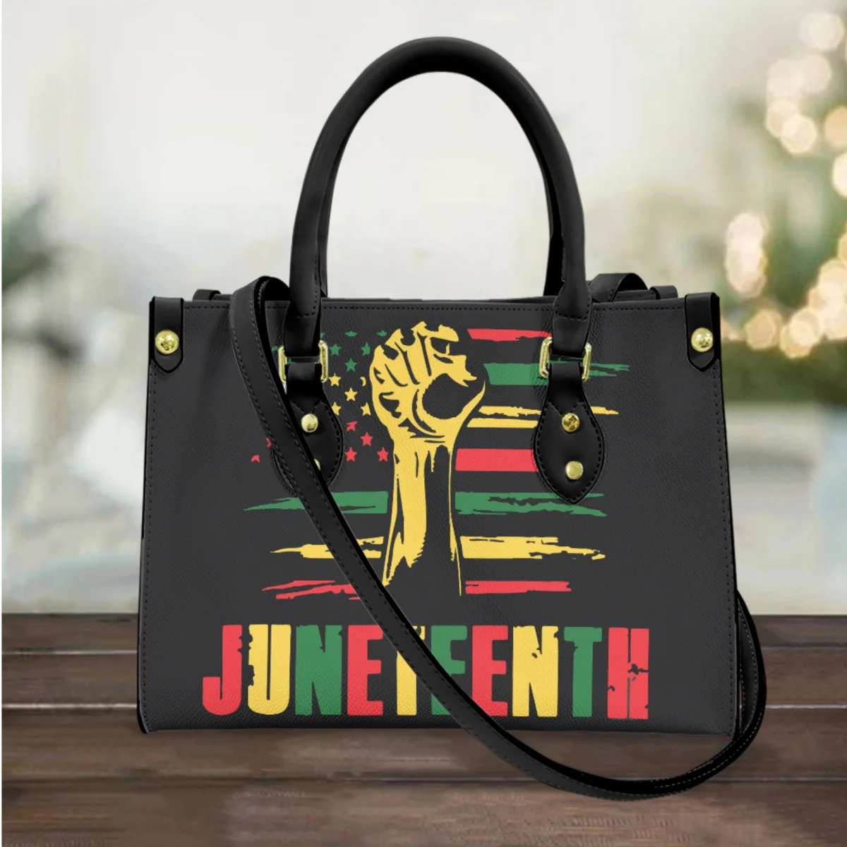 

FORUDESIGNS Black History Month Printing Designer Handbags Stylish Women's Leather Shoulder Bag Gift Leather Female Bolsos