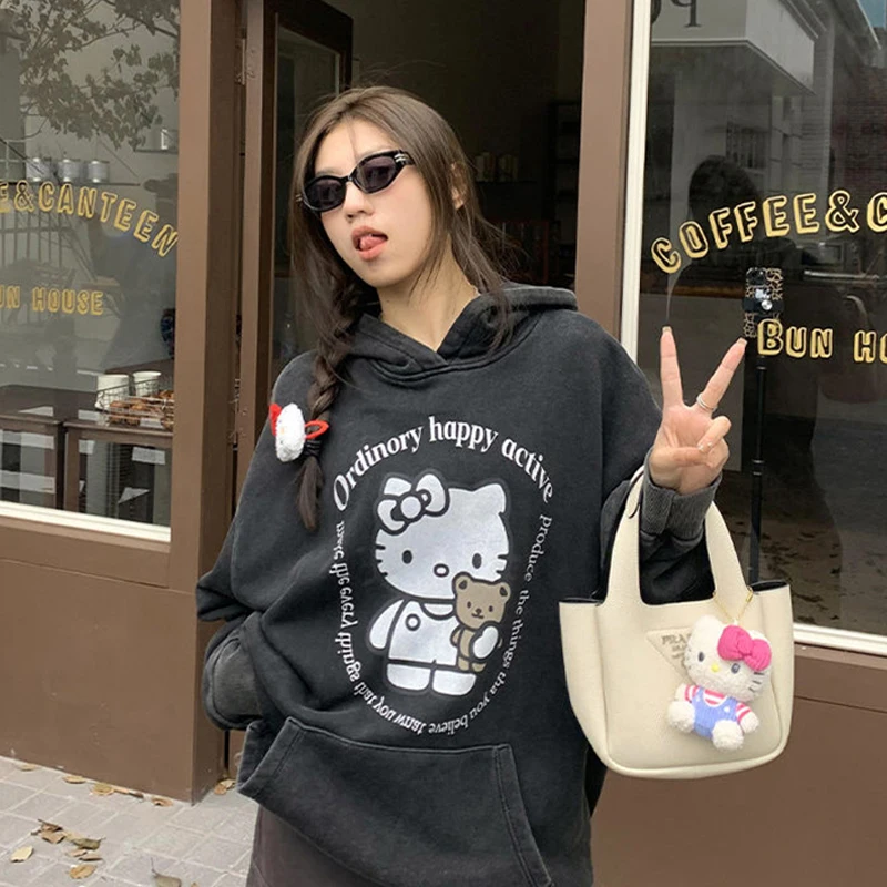 Kawaii Hello Kitty Women's Cartoon Cotton Hoodie Regular Thin or Fleeced Loose and Fashionable Tops for Spring Autumn and Winter
Kawaii Hello Kitty Women's Cartoon Cotton Hoodie Regular Thin or Fleeced Loose and Fashionable Tops for Spring Autumn and Winter