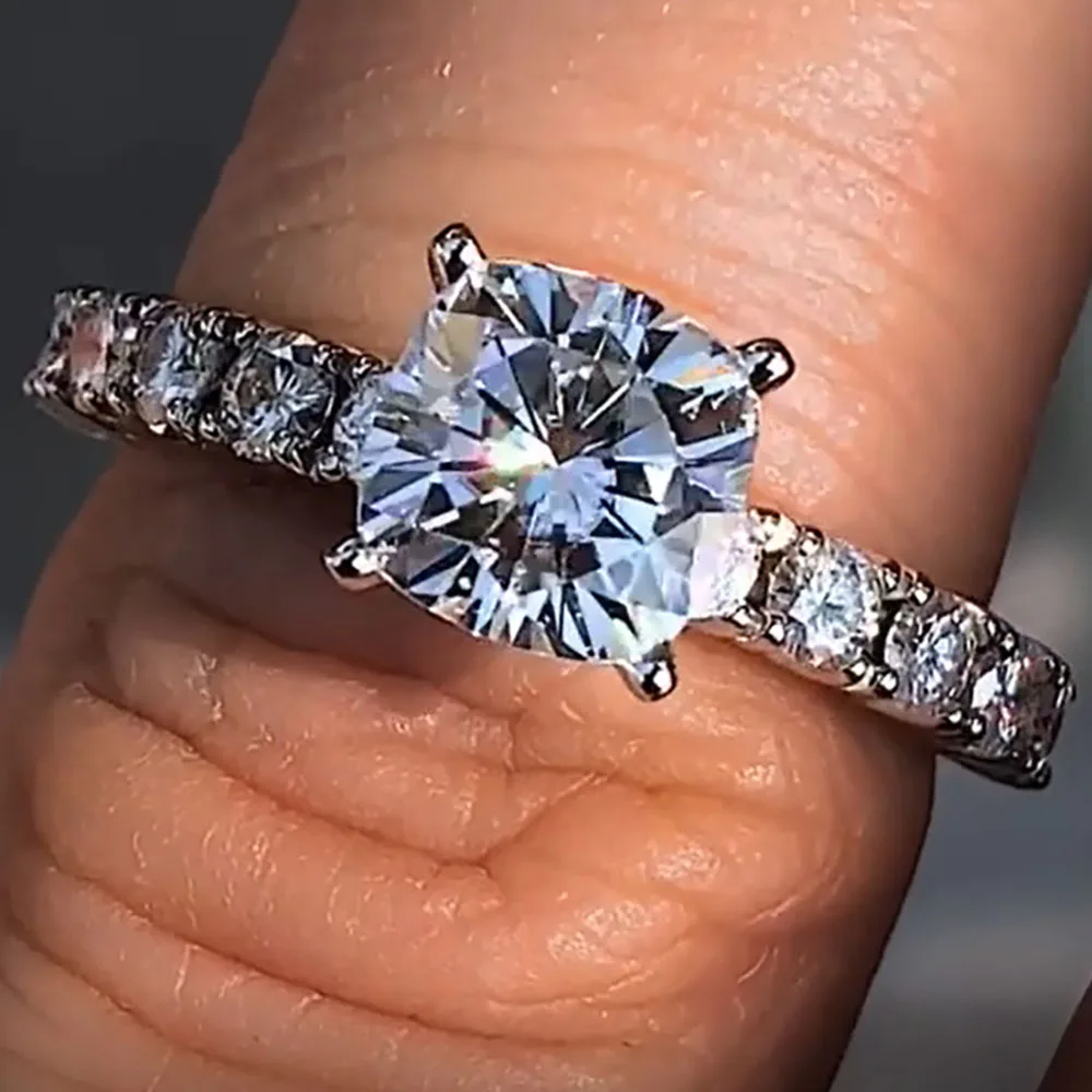 

Custom Real Platinum PT950 Women Wedding Party Anniversary Engagement Ring 1 2 3 4 5 Carat Cushion Moissanite Diamond Ring