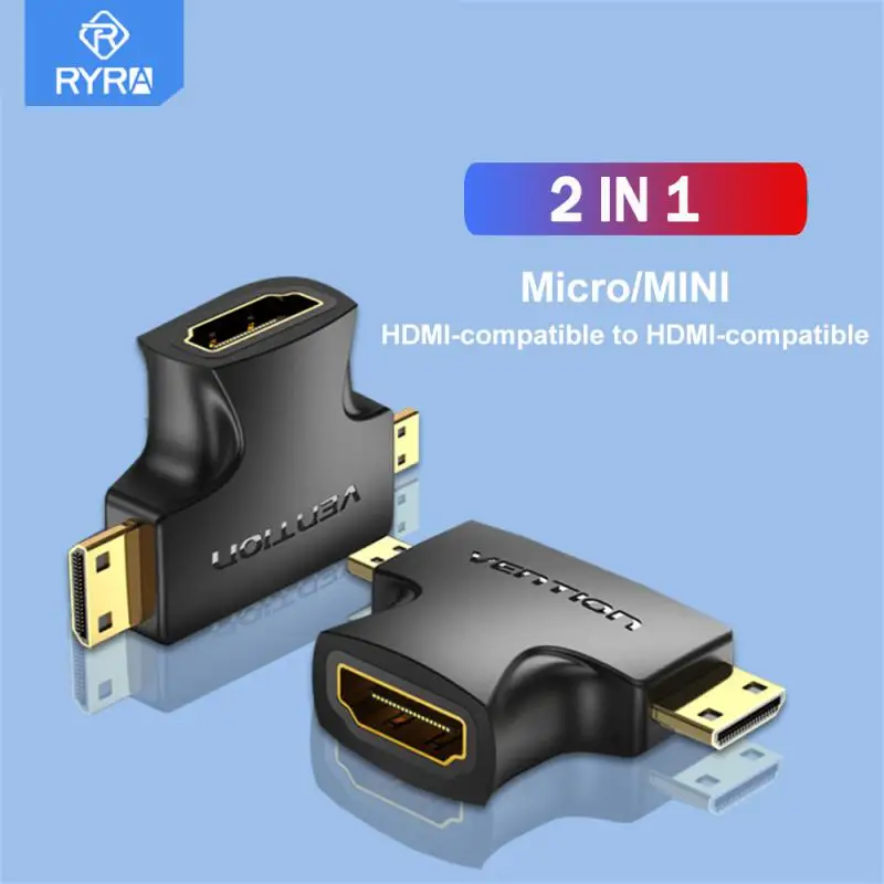 RYRA Male To Female Mini Micro HDMI Adapter 2 In 1 Adapter Connector Extender Cable Extension Adapter For PC Camera TV Projector
RYRA Male To Female Mini Micro HDMI Adapter 2 In 1 Adapter Connector Extender Cable Extension Adapter For PC Camera TV Projector