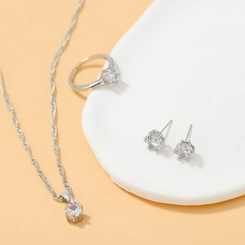 4PCS Set Gold-Color Simple Jewelry Set Of Ring Earrings And Pendant Necklace For Women Elegance Exquisite Jewelry Set 8 Mallzona Sea0d74b2a7754d4e902955811144c7acK 4PCS Set Gold-Color Simple Jewelry Set Of Ring Earrings And Pendant Necklace For Women Elegance Exquisite Jewelry Set Mallzona