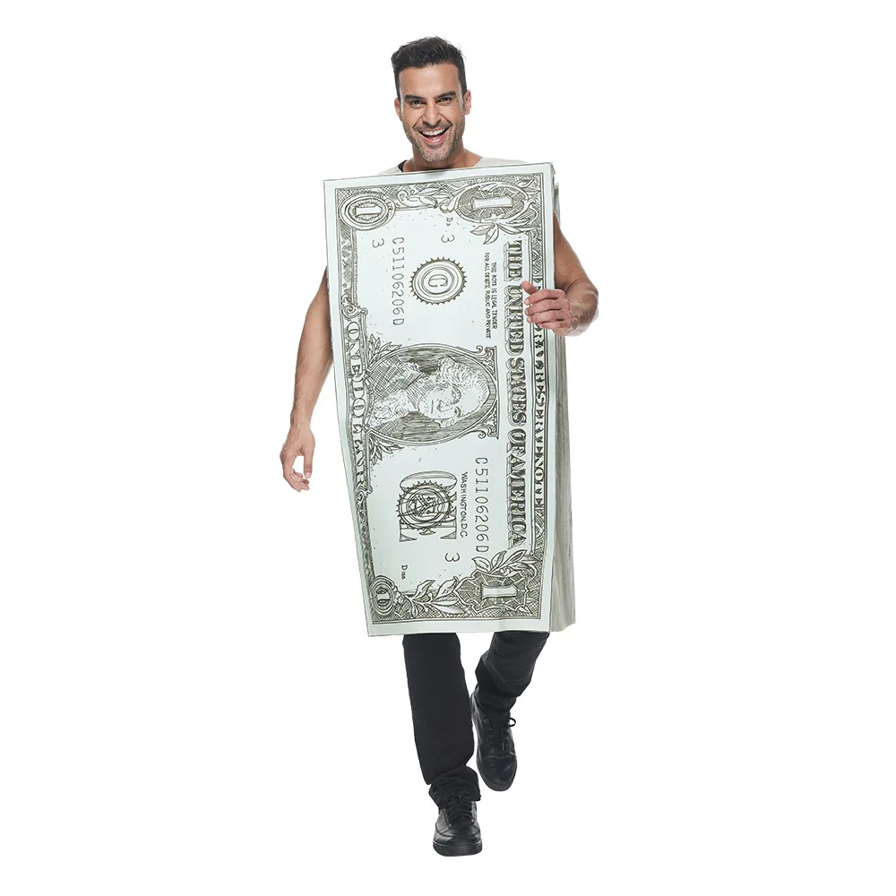 

Ye's Halloween money stage performance funny Personalized US dollar cosplay costume jumpsuit