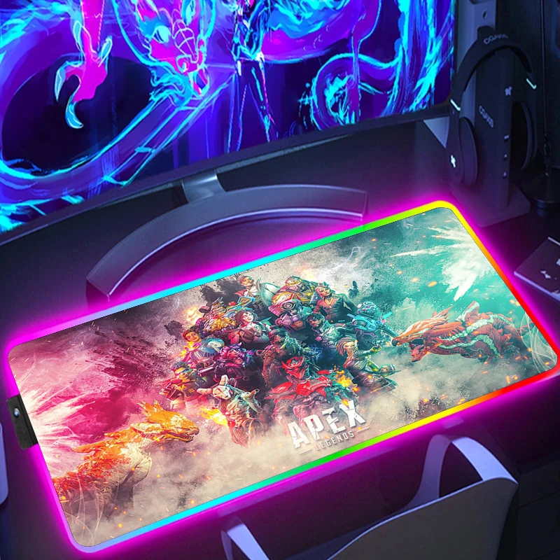 

APEX Legends Mouse Pad Large RGB Gaming Accessories Mousepad Gamer Extended Mouse Mat LED Backlit XXXL Computer Desktop Carpet