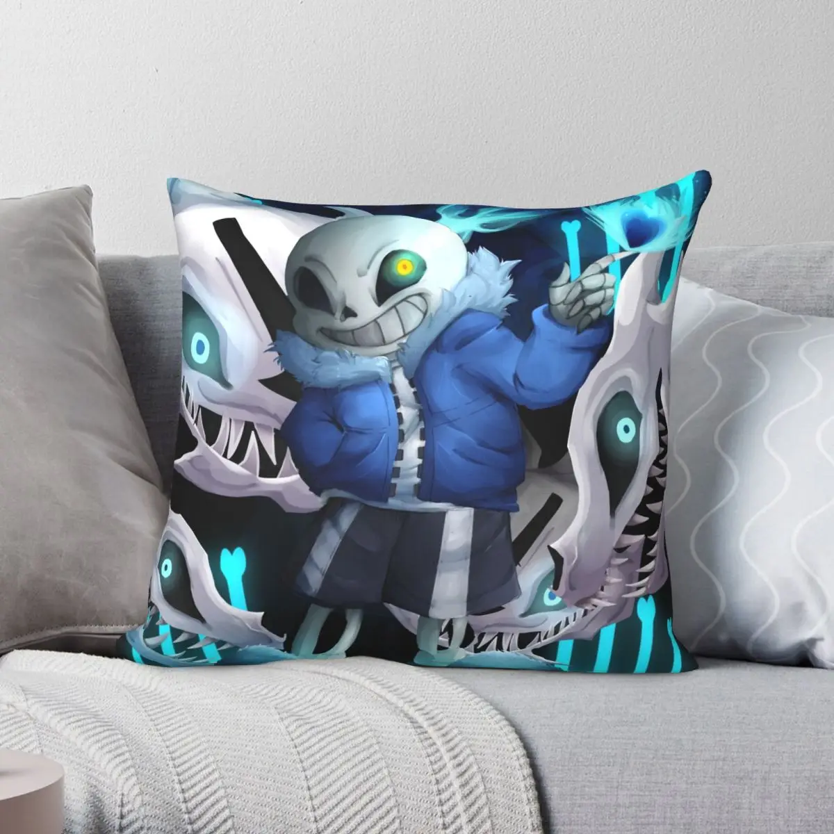 

Undertale Sans Time Square Pillowcase Polyester Linen Velvet Creative Zip Decor Pillow Case Sofa Cushion Case Wholesale