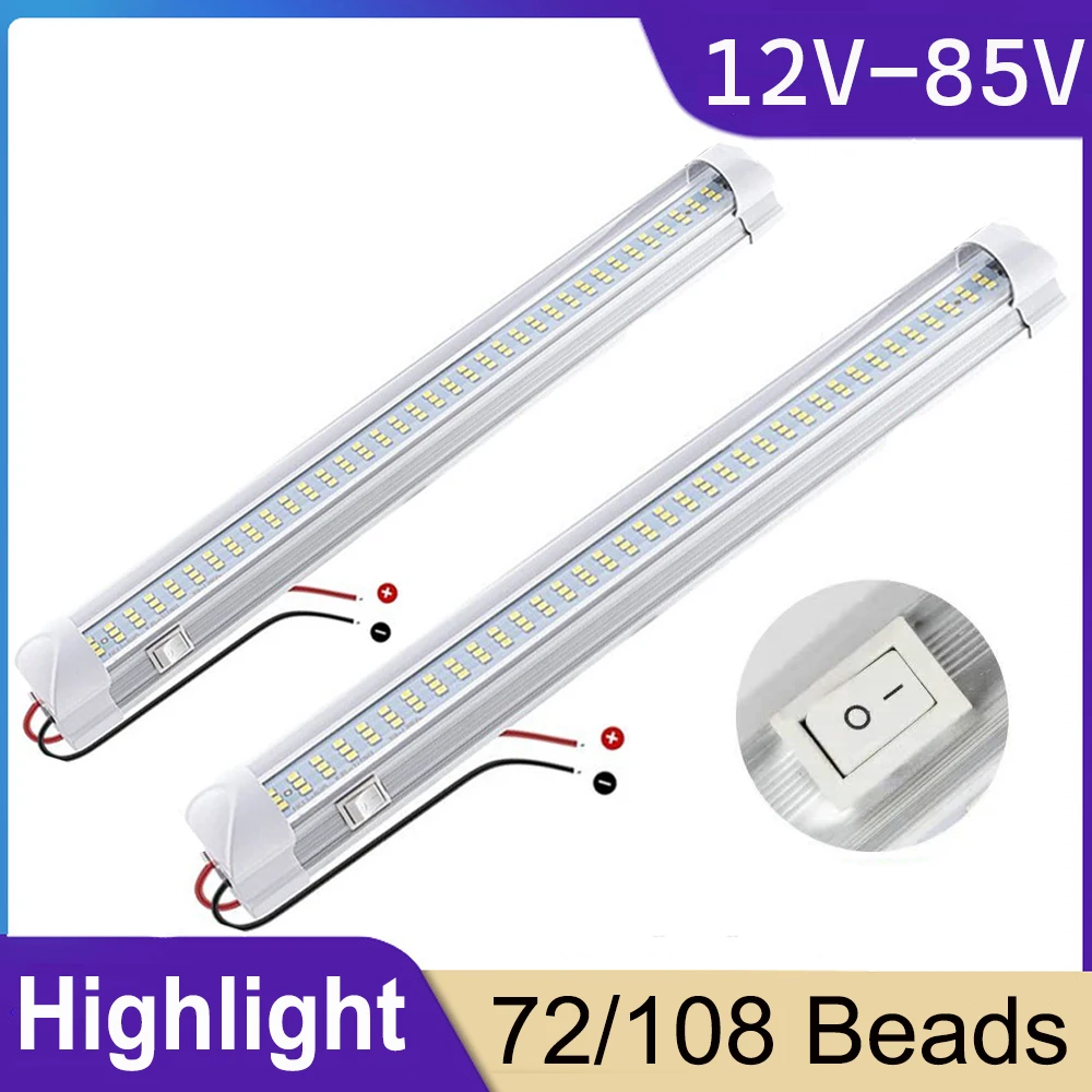 72/108LED Car Interior Lighting Compartment Light 12-85V Universal Car Cab Reading Light Trunk Light Board with On/Off Switch
72/108LED Car Interior Lighting Compartment Light 12-85V Universal Car Cab Reading Light Trunk Light Board with On/Off Switch