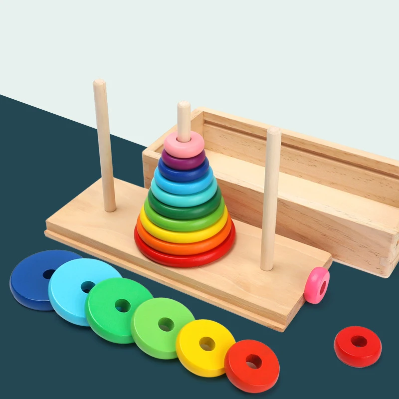 Children's 10-Layer Hanoi Tower Wooden Tower Ring Puzzle, Develop Logical Thinking Clearance Toy Hanoi Tower Educational Toy
Children's 10-Layer Hanoi Tower Wooden Tower Ring Puzzle, Develop Logical Thinking Clearance Toy Hanoi Tower Educational Toy
