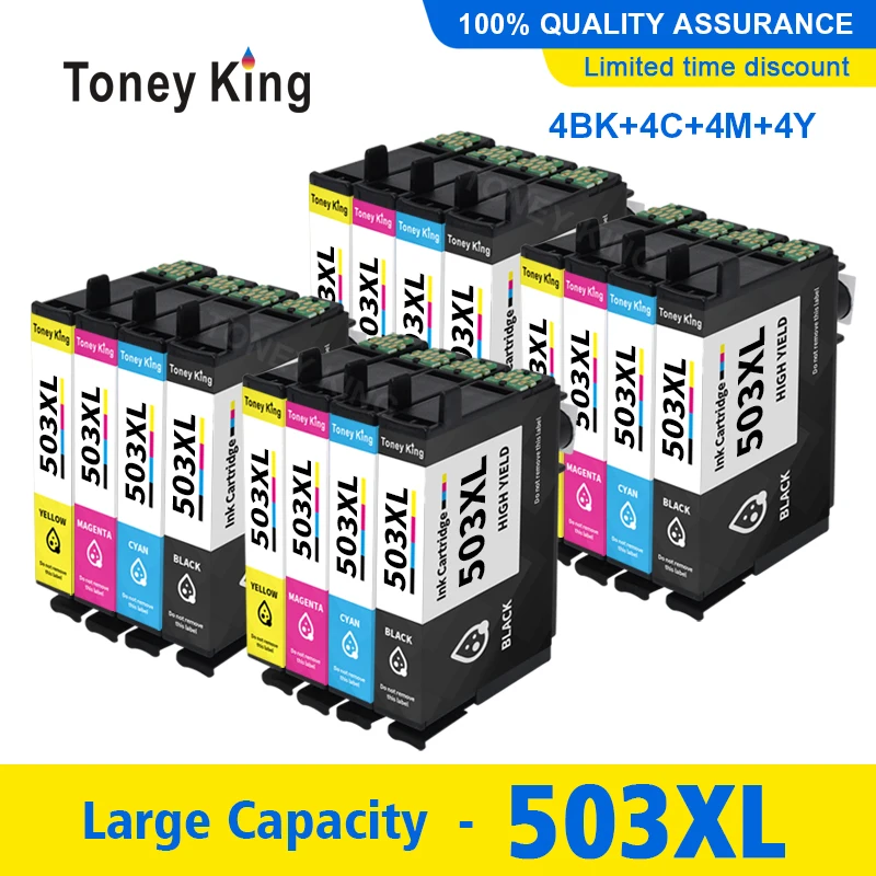 

Toney King Premium Ink Cartridge For EPSON 503 T503 XL For Epson XP-5200 XP-5205 Wrokforce WF-2960 WF-2965 Printer Ink Cartridge