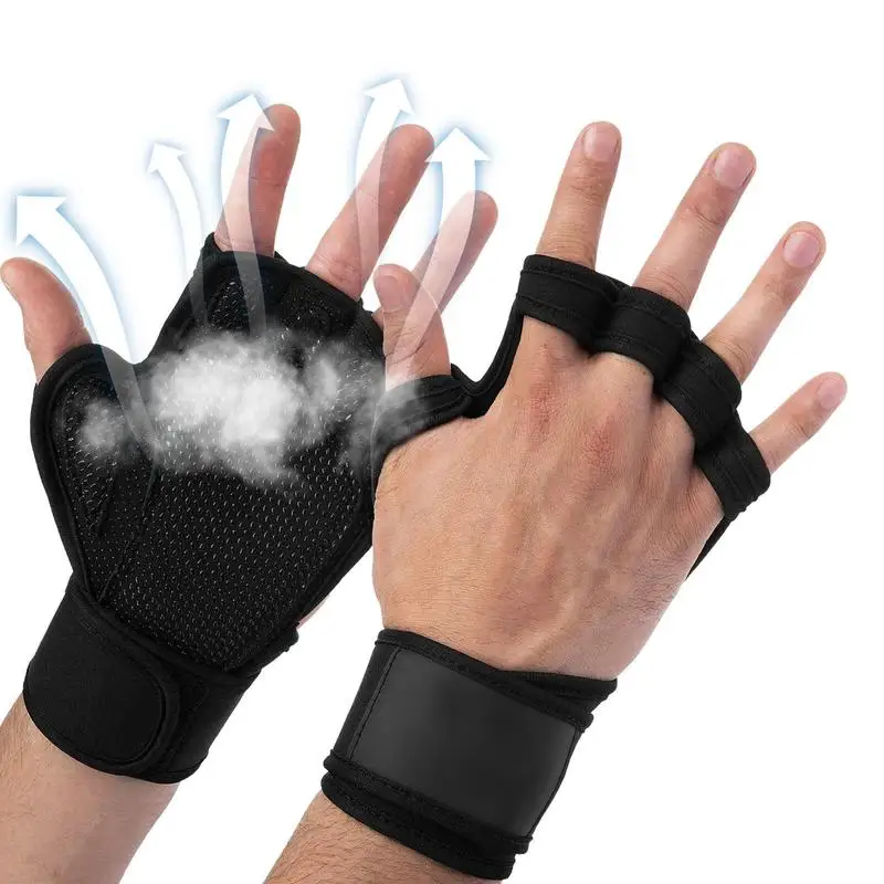 

Weight Lifting Gloves Wrist Support Fingerless Gloves Ventilated Gym Gloves For Men For Workouts Weightlifting Gloves Workout